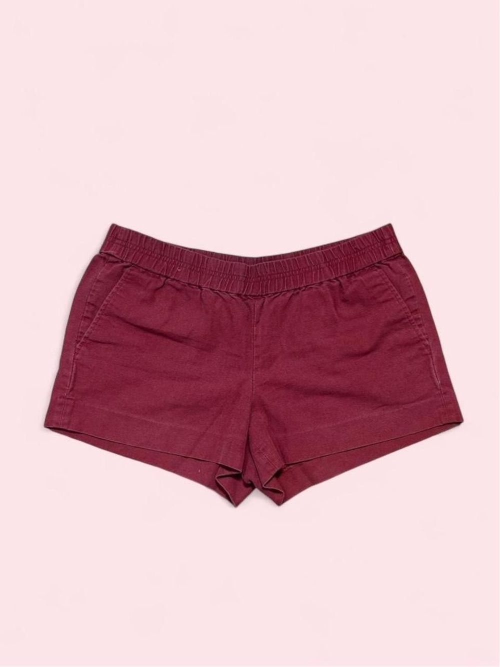 J. Crew Burgundy Mid-Rise Short Shorts Pull On Shorts
